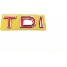 Behin Dizayn VOLKSWAGEN UYUMLU TDI Bagaj Yazısı TDI Kırmızı 53mm-17mm
