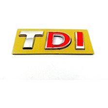 Behin Dizayn VOLKSWAGEN UYUMLU TDI Bagaj Yazısı DI Kırmızı (60mm-20mm)
