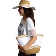 Bay Şapkacı Hasır Şapka Çanta Takımı 7031