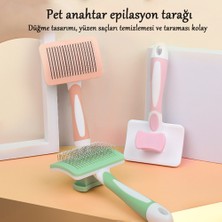 TOP ONE Pet Bakım Tarağı Tek Tıkla Tüy Alma Kedi ve Köpek Yüzen Tüylere Adanmış Otomatik Tüy Alma Tarağı Evcil Hayvan Malzemeleri (Pembe) (Yurt Dışından)