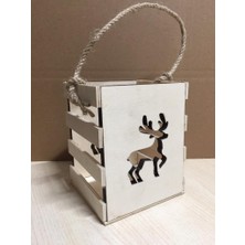 E Hobici  Dekoratif Geyik Ahşap Mumluk YB-118 (14X11X11)