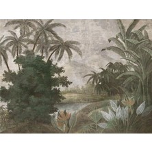 Botanik Özel Tasarım Duvar Kağıdı  Kanvas Tek Parca