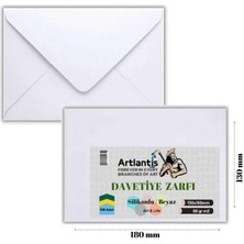 Artlantis Zarf 13X18 Davetiye Zarfı Beyaz 100'LÜ 1 Paket Artlantis Beyaz Davetiye Zarfı 13*18 100'LÜ 1 Paket