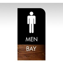 Egesta Wc Tuvalet Kapı Uyarı Yönlendirme Levhası 2'li Bay-Bayan Set