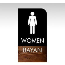 Egesta Wc Tuvalet Kapı Uyarı Yönlendirme Levhası 2'li Bay-Bayan Set