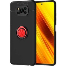 Canpay Xiaomi Poco X3 Uyumlu Kılıf Standlı Manyetik Yüzüklü Esnek Yumuşak Silikon Case