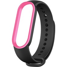 Canpay Xiaomi Mi Band 6 Uyumlu Akıllı Saat Için Kordon Silikon Üst Yüzeyi Kontrast Sağlam Iki Renkli Tasarım