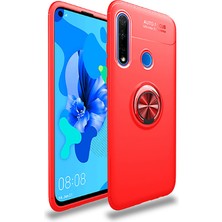 Canpay Huawei P40 Lite E Uyumlu Kılıf Standlı Manyetik Yüzüklü Esnek Yumuşak Silikon Case