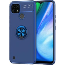 Canpay Realme C25 Uyumlu Kılıf Standlı Manyetik Yüzüklü Esnek Yumuşak Silikon Case