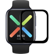 Canpay Oppo Watch (46MM) Uyumlu Saat Ekran Koruyucu Full Kavisli Tam Kaplayan Esnek Ultra Darbe Emici Syh