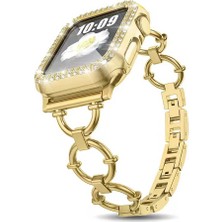 Canpay Apple Watch 42MM Uyumlu Akıllı Saat Watch Kordon, Çizilmelere Dayanıklı, Halka Metal Gövde Tasarım