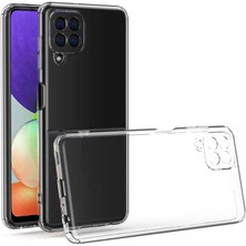 Canpay Samsung Galaxy M22 Uyumlu Kılıf Camera Protected Transparent Flexible A+ Quality Cover Case