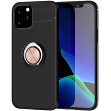 Canpay Apple iPhone 12 Pro Max Uyumlu Kılıf Standlı Manyetik Yüzüklü Esnek Yumuşak Silikon Case