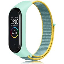 Canpay Xiaomi Mi Band 5 Uyumlu Akıllı Saat Için Kordon Örgü Işlemeli Hasır Dizayn Weave Embroidered Straw Design