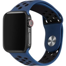 Canpay Apple Watch 42MM Uyumlu Akıllı Saat Için Kordon Silikon 14 Kademeli Delikli Şık Koleksiyon Tasarım