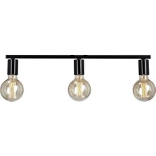 Riolight Rıolight 3lü E27 Duylu Sıralı Metal Plofonyer Avize Taban: 60CMX5CM