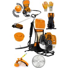 Steiner Alman Turbo T 9003 Sırt Tipi Benzinli Motorlu Çalı Çim Ot Biçme Tırpanı Makinesi + Canavar Başlık