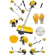 Steiner Alman Turbo 9100 Yan Tipi Benzinli Motorlu Ot Çim Tırpanı Çalı Biçme Makinesi Tırpanı Sarı