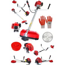 Steiner Alman Turbo 9100 Yan Tipi Benzinli Motorlu Ot Çim Tırpanı Çalı Biçme Makinesi Tırpanı Kırmızı