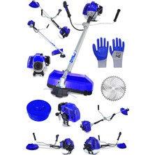 Steiner Alman Turbo 9100 Yan Tipi Benzinli Motorlu Ot Çim Tırpanı Çalı Biçme Makinesi Tırpanı Mavi