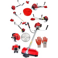 Steiner Alman Turbo 9200 Yan Tipi Benzinli Motorlu Ot Çim Tırpanı Çalı Biçme Makinesi Tırpanı Kırmızı