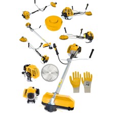 Steiner Alman Turbo 9200 Yan Tipi Benzinli Motorlu Ot Çim Tırpanı Çalı Biçme Makinesi Tırpanı Sarı