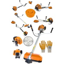 Steiner Alman Turbo 9200 Yan Tipi Benzinli Motorlu Ot Çim Tırpanı Çalı Biçme Makinesi Tırpanı Turuncu