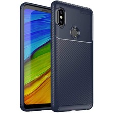 Ceppare Xiaomi Redmi Note 5 Pro Kılıf Negro Karbon Desing Focus Silikon Lacivert