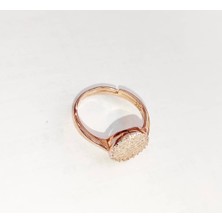 Oriental Beyaz Taşlı Rose Gümüş Yüzük
