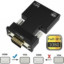 Wozlo HDMI To VGA Kablo Çevirici Ses Destekli Receiver Uydu Alıcısı Ps3 Ps4 Pc Laptop