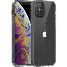 Canpay Apple iPhone 12 Pro Uyumlu Kılıf Sert Şeffaf Güçlendirilmiş Kapak Transparent Hard Cover Case