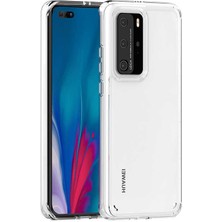 Canpay Huawei P40 Pro Uyumlu Kılıf Sert Şeffaf Güçlendirilmiş Kapak Transparent Hard Cover Case