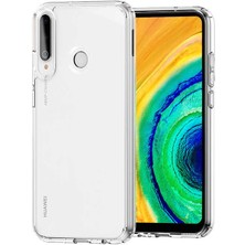 Canpay Huawei P40 Lite E Uyumlu Kılıf Sert Şeffaf Güçlendirilmiş Kapak Transparent Hard Cover Case