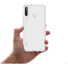 Canpay Huawei P40 Lite E Uyumlu Kılıf Sert Şeffaf Güçlendirilmiş Kapak Transparent Hard Cover Case