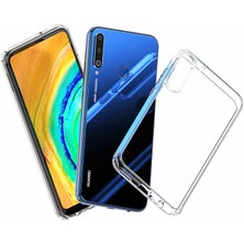 Canpay Huawei P40 Lite E Uyumlu Kılıf Sert Şeffaf Güçlendirilmiş Kapak Transparent Hard Cover Case