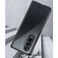 Canpay Samsung Galaxy Z Fold 3 Uyumlu Kılıf Metal Görünümlü Ultra Ince Full Koruma Katlanır Kapak