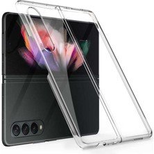 Canpay Samsung Galaxy Z Fold 3 Uyumlu Kılıf Metal Görünümlü Ultra Ince Full Koruma Katlanır Kapak