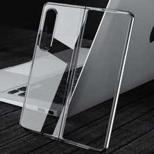 Canpay Samsung Galaxy Z Fold 3 Uyumlu Kılıf Metal Görünümlü Ultra Ince Full Koruma Katlanır Kapak