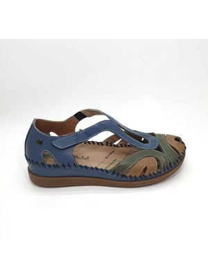 Forelli Sally-G Anatomik Deri Blue Jean Kadın Sandalet 22521