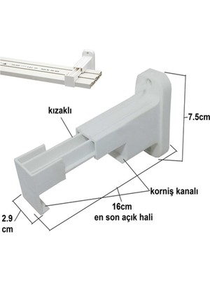 OKÇU KARDEŞLER YAPI MARKET Perde Rayı Korniş L Köşe Montaj Aparatı + Dübel + Vida