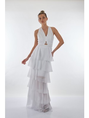 Dori Beyaz Kadın Elbise 221KB3039