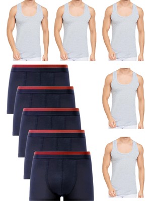 Cennetoğlu Erkek 5 Adet Boxer 5 Adet Atlet-10'lu Paket (5cenko-5cennetoğlu)