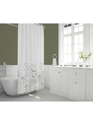 Zethome Tropik Banyo Duş Perdesi 8441 Çift Kanat 2X120X200