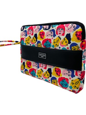 Differ Studio 13-14'' Inç Insan-People Desen Su Geçirmez Laptop/macbook/notebook/evrak Kılıfı