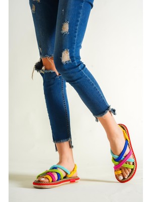 Trend Passion Bayan Gökkuşağı Halat Terlik&sandalet