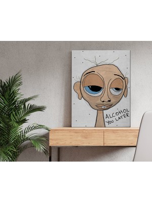 Bk Home The Lazy People Collection Drunk Guy Tasarımlı Kanvas Tablo 50X70CM-1