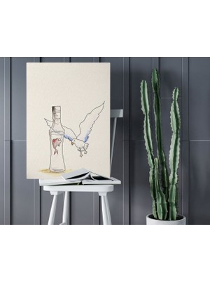 Bk Home Rakı Tasarımlı Kanvas Tablo 50X70CM-9