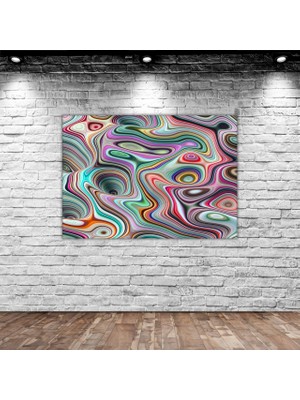 Bk Home Üç Boyutlu Soyut Dalgalı Çizgiler Tasarımlı Kanvas Tablo 50X70CM-1