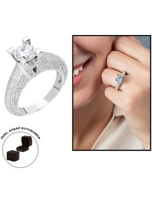 Online Hediye Sepeti Starlight Diamond Pırlanta Montür Avangarde 925 Ayar Gümüş Bayan Tektaş Yüzük