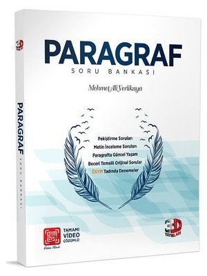 3D Yayınları Paragraf Soru Bankası 271 Sayfa Üniversite Hazırlığı için Türkçe Kaynak Kitap